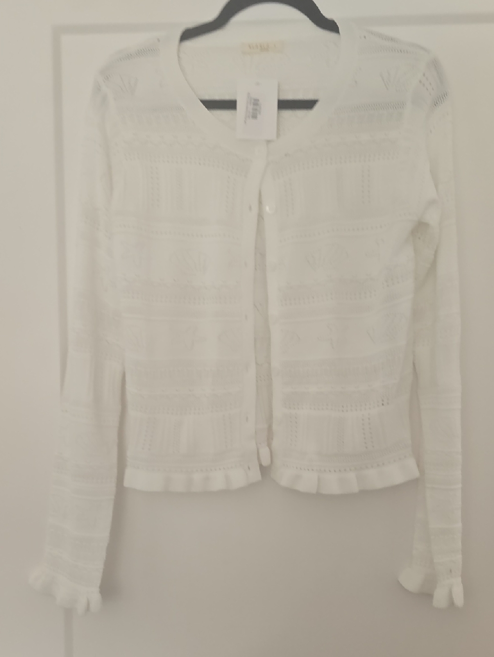 ILLA ILLA Off-White Pointelle Knit Cardigan